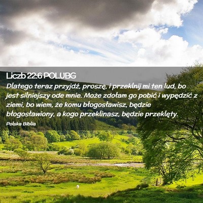 Picture 02 - Liczb 22:6 POLUBG - Dlatego teraz przyjdź, proszę, i przeklnij mi - Bible Verse Picture