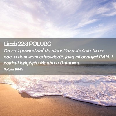 Picture 02 - Liczb 22:8 POLUBG - On zaś powiedział do nich: Pozostańcie tu na - Bible Verse Picture