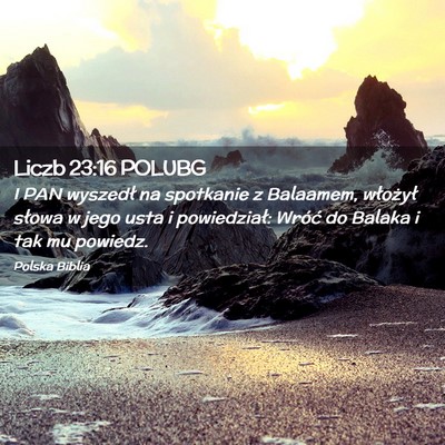 Picture 02 - Liczb 23:16 POLUBG - I PAN wyszedł na spotkanie z Balaamem, włożył - Bible Verse Picture