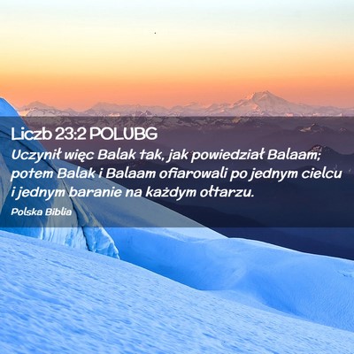 Picture 02 - Liczb 23:2 POLUBG - Uczynił więc Balak tak, jak powiedział Balaam; - Bible Verse Picture