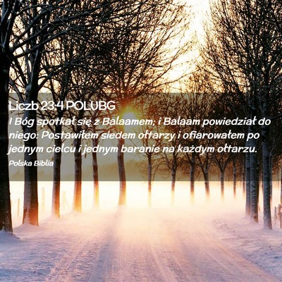 Picture 02 - Liczb 23:4 POLUBG - I Bóg spotkał się z Balaamem; i Balaam - Bible Verse Picture