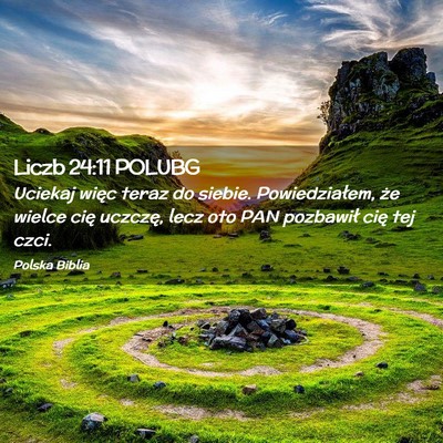 Picture 02 - Liczb 24:11 POLUBG - Uciekaj więc teraz do siebie. Powiedziałem, że - Bible Verse Picture