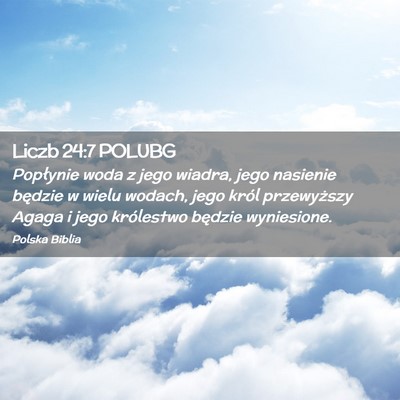 Picture 02 - Liczb 24:7 POLUBG - Popłynie woda z jego wiadra, jego nasienie - Bible Verse Picture