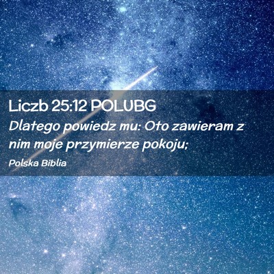 Picture 02 - Liczb 25:12 POLUBG - Dlatego powiedz mu: Oto zawieram z nim moje - Bible Verse Picture