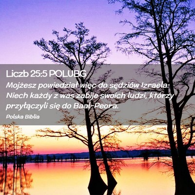 Picture 02 - Liczb 25:5 POLUBG - Mojżesz powiedział więc do sędziów Izraela: - Bible Verse Picture