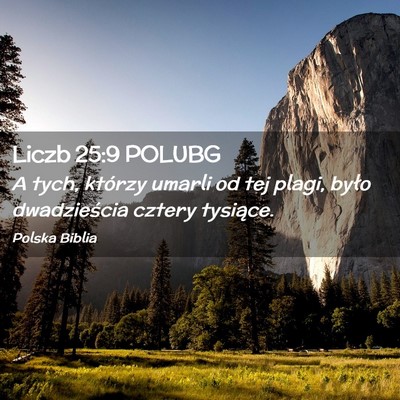 Picture 02 - Liczb 25:9 POLUBG - A tych, którzy umarli od tej plagi, było - Bible Verse Picture