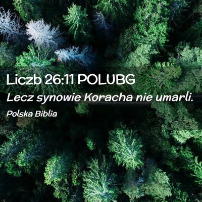 Picture 02 - Liczb 26:11 POLUBG - Lecz synowie Koracha nie - Bible Verse Picture