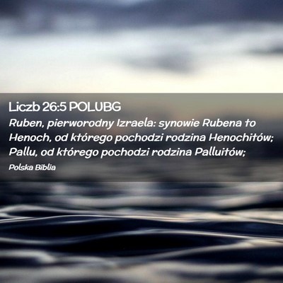Picture 02 - Liczb 26:5 POLUBG - Ruben, pierworodny Izraela: synowie Rubena to - Bible Verse Picture