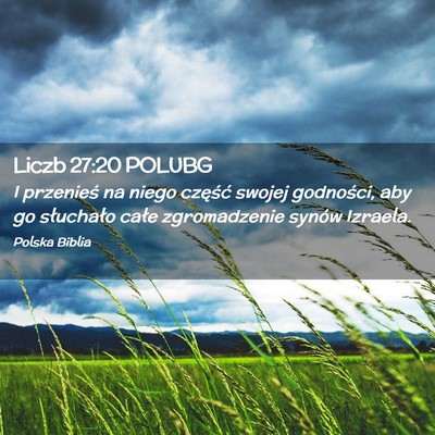 Picture 02 - Liczb 27:20 POLUBG - I przenieś na niego część swojej godności, - Bible Verse Picture