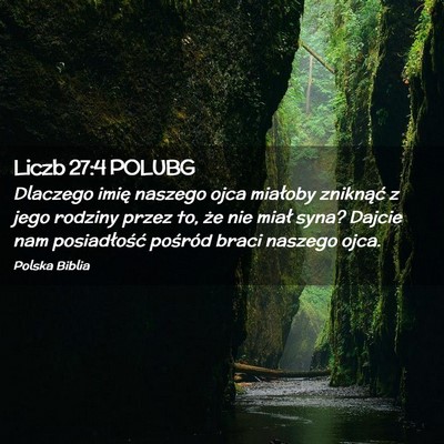Picture 02 - Liczb 27:4 POLUBG - Dlaczego imię naszego ojca miałoby zniknąć z - Bible Verse Picture