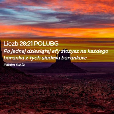 Picture 02 - Liczb 28:21 POLUBG - Po jednej dziesiątej efy złożysz na każdego - Bible Verse Picture