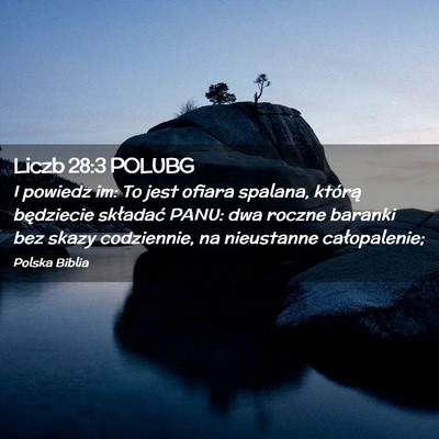 Picture 02 - Liczb 28:3 POLUBG - I powiedz im: To jest ofiara spalana, którą - Bible Verse Picture