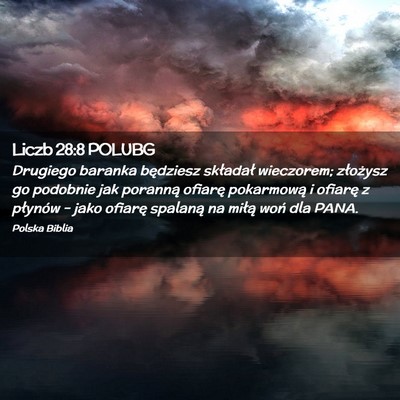 Picture 02 - Liczb 28:8 POLUBG - Drugiego baranka będziesz składał wieczorem; - Bible Verse Picture