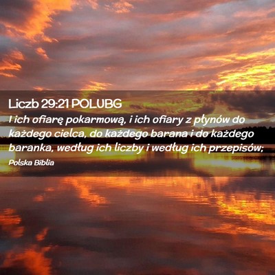 Picture 02 - Liczb 29:21 POLUBG - I ich ofiarę pokarmową, i ich ofiary z płynów - Bible Verse Picture