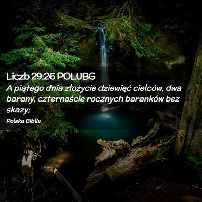 Picture 02 - Liczb 29:26 POLUBG - A piątego dnia złożycie dziewięć cielców, - Bible Verse Picture