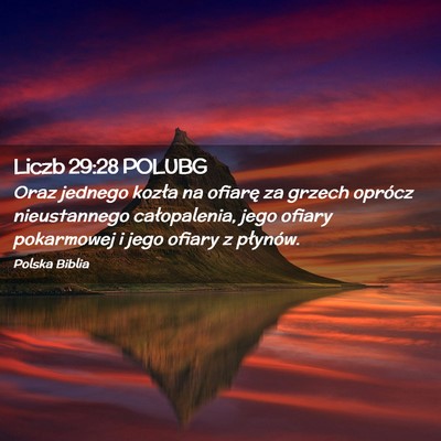 Picture 02 - Liczb 29:28 POLUBG - Oraz jednego kozła na ofiarę za grzech oprócz - Bible Verse Picture