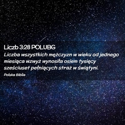 Picture 02 - Liczb 3:28 POLUBG - Liczba wszystkich mężczyzn w wieku od jednego - Bible Verse Picture