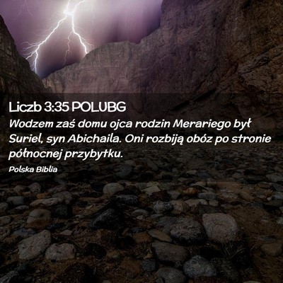 Picture 02 - Liczb 3:35 POLUBG - Wodzem zaś domu ojca rodzin Merariego był - Bible Verse Picture