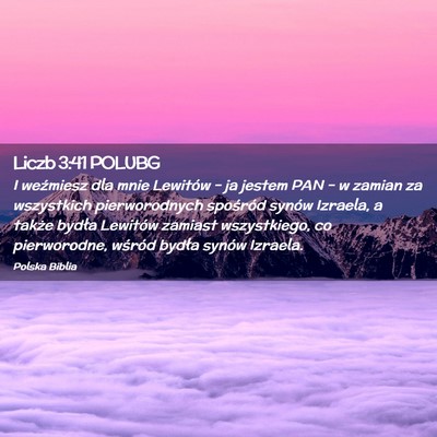 Picture 02 - Liczb 3:41 POLUBG - I weźmiesz dla mnie Lewitów – ja jestem PAN - Bible Verse Picture