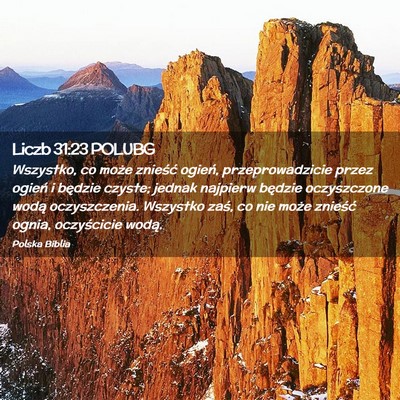 Picture 02 - Liczb 31:23 POLUBG - Wszystko, co może znieść ogień, - Bible Verse Picture