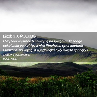 Picture 02 - Liczb 31:6 POLUBG - I Mojżesz wysłał ich na wojnę po tysiącu z - Bible Verse Picture