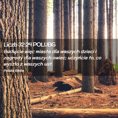 Picture 02 - Liczb 32:24 POLUBG - Budujcie więc miasta dla waszych dzieci i - Bible Verse Picture