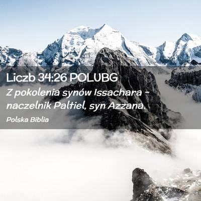 Picture 02 - Liczb 34:26 POLUBG - Z pokolenia synów Issachara – naczelnik - Bible Verse Picture