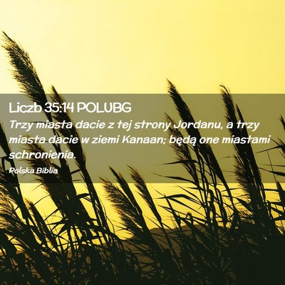 Picture 02 - Liczb 35:14 POLUBG - Trzy miasta dacie z tej strony Jordanu, a trzy - Bible Verse Picture