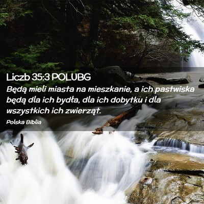 Picture 02 - Liczb 35:3 POLUBG - Będą mieli miasta na mieszkanie, a ich - Bible Verse Picture