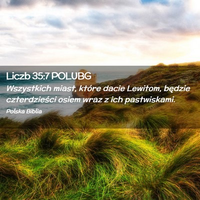 Picture 02 - Liczb 35:7 POLUBG - Wszystkich miast, które dacie Lewitom, będzie - Bible Verse Picture