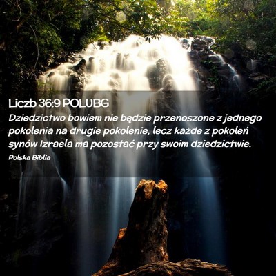 Picture 02 - Liczb 36:9 POLUBG - Dziedzictwo bowiem nie będzie przenoszone z - Bible Verse Picture