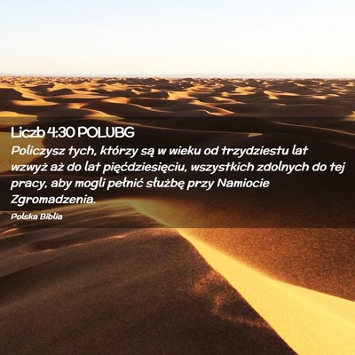 Picture 02 - Liczb 4:30 POLUBG - Policzysz tych, którzy są w wieku od - Bible Verse Picture