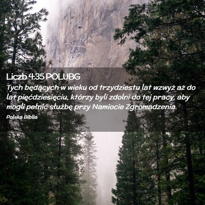 Picture 02 - Liczb 4:35 POLUBG - Tych będących w wieku od trzydziestu lat wzwyż - Bible Verse Picture