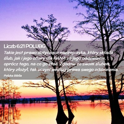 Picture 02 - Liczb 6:21 POLUBG - Takie jest prawo dotyczące nazirejczyka, który - Bible Verse Picture