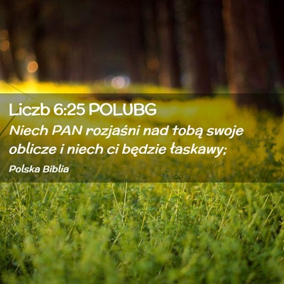 Picture 02 - Liczb 6:25 POLUBG - Niech PAN rozjaśni nad tobą swoje oblicze i - Bible Verse Picture