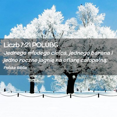 Picture 02 - Liczb 7:21 POLUBG - Jednego młodego cielca, jednego barana i jedno - Bible Verse Picture