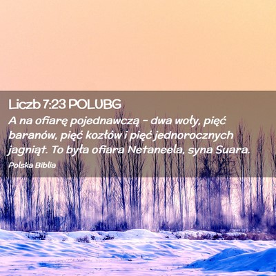 Picture 02 - Liczb 7:23 POLUBG - A na ofiarę pojednawczą – dwa woły, pięć - Bible Verse Picture