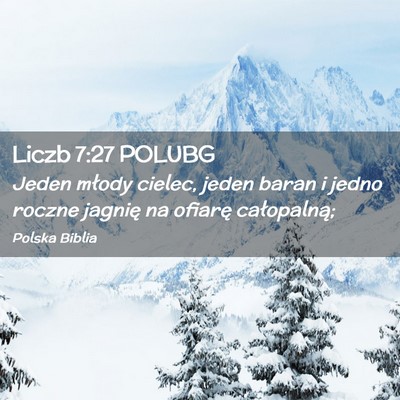 Picture 02 - Liczb 7:27 POLUBG - Jeden młody cielec, jeden baran i jedno roczne - Bible Verse Picture