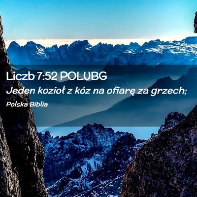 Picture 02 - Liczb 7:52 POLUBG - Jeden kozioł z kóz na ofiarę za - Bible Verse Picture