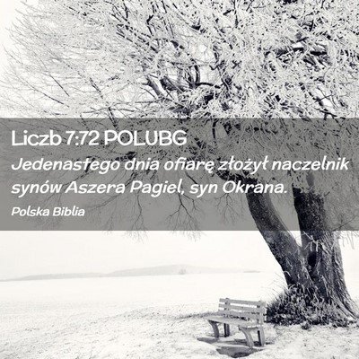 Picture 02 - Liczb 7:72 POLUBG - Jedenastego dnia ofiarę złożył naczelnik - Bible Verse Picture