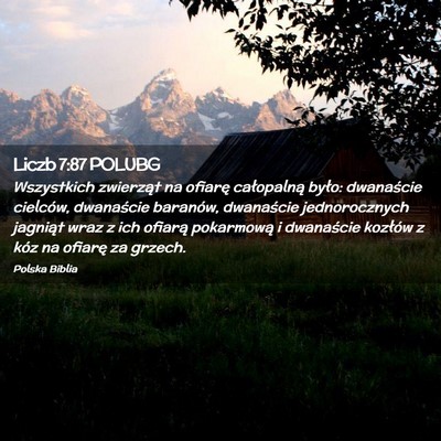 Picture 02 - Liczb 7:87 POLUBG - Wszystkich zwierząt na ofiarę całopalną - Bible Verse Picture