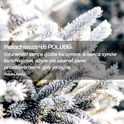 Picture 02 - Malachiasza 4:6 POLUBG - On zwróci serca ojców ku synom, a serca synów - Bible Verse Picture