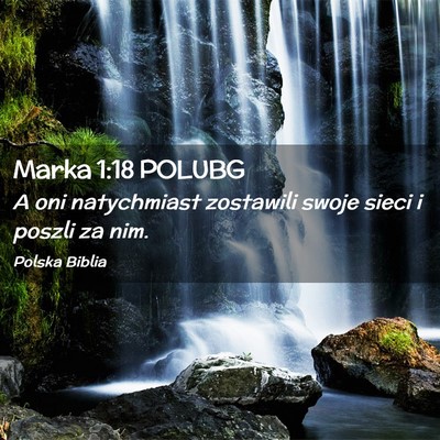 Picture 02 - Marka 1:18 POLUBG - A oni natychmiast zostawili swoje sieci i poszli - Bible Verse Picture