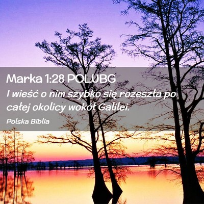 Picture 02 - Marka 1:28 POLUBG - I wieść o nim szybko się rozeszła po całej - Bible Verse Picture