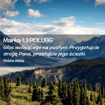Picture 02 - Marka 1:3 POLUBG - Głos wołającego na pustyni: Przygotujcie - Bible Verse Picture