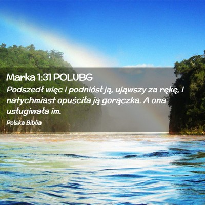 Picture 02 - Marka 1:31 POLUBG - Podszedł więc i podniósł ją, ująwszy za - Bible Verse Picture
