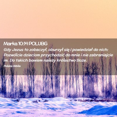 Picture 02 - Marka 10:14 POLUBG - Gdy Jezus to zobaczył, oburzył się i - Bible Verse Picture