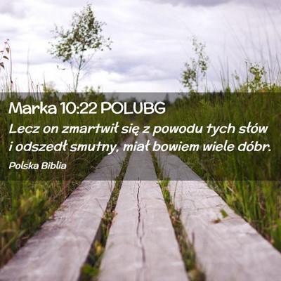 Picture 02 - Marka 10:22 POLUBG - Lecz on zmartwił się z powodu tych słów i - Bible Verse Picture