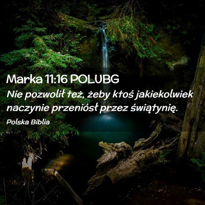 Picture 02 - Marka 11:16 POLUBG - Nie pozwolił też, żeby ktoś jakiekolwiek - Bible Verse Picture