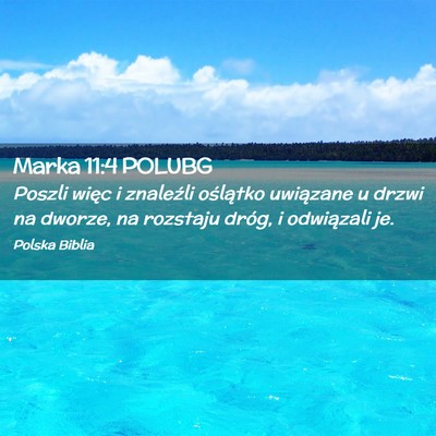 Picture 02 - Marka 11:4 POLUBG - Poszli więc i znaleźli oślątko uwiązane u - Bible Verse Picture
